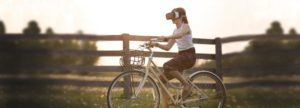 Augmented und Virtual Reality wissenschaftlicher Themen unterwegs erleben, mit Brille auf dem Fahrrad